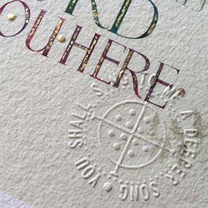 Come Our Lord Invites You embossing detail